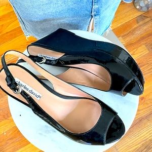 90s Charles David Vintage Patent Leather Wedge